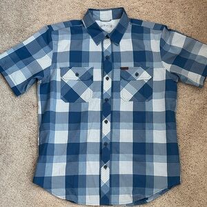 Orvis Navy and White Checkered Casual Shirt